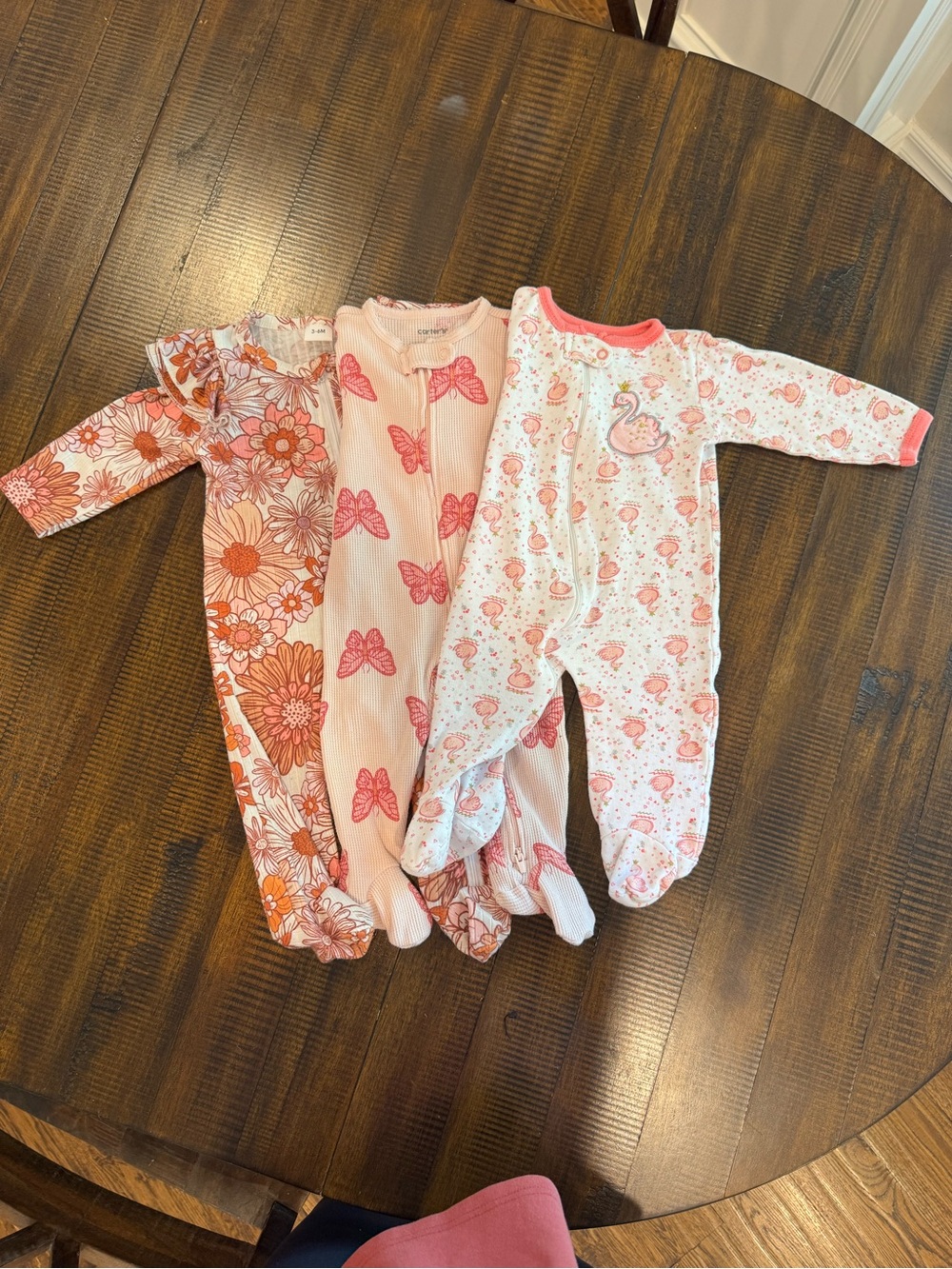 3 Baby Girls footies